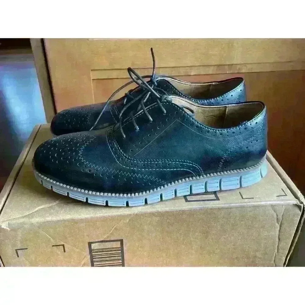 Deer Stags Black Kids Benton Jr. Lace-up Wingtip Dress Fashion Sneaker  NWT Sz 7 - Picture 5 of 8